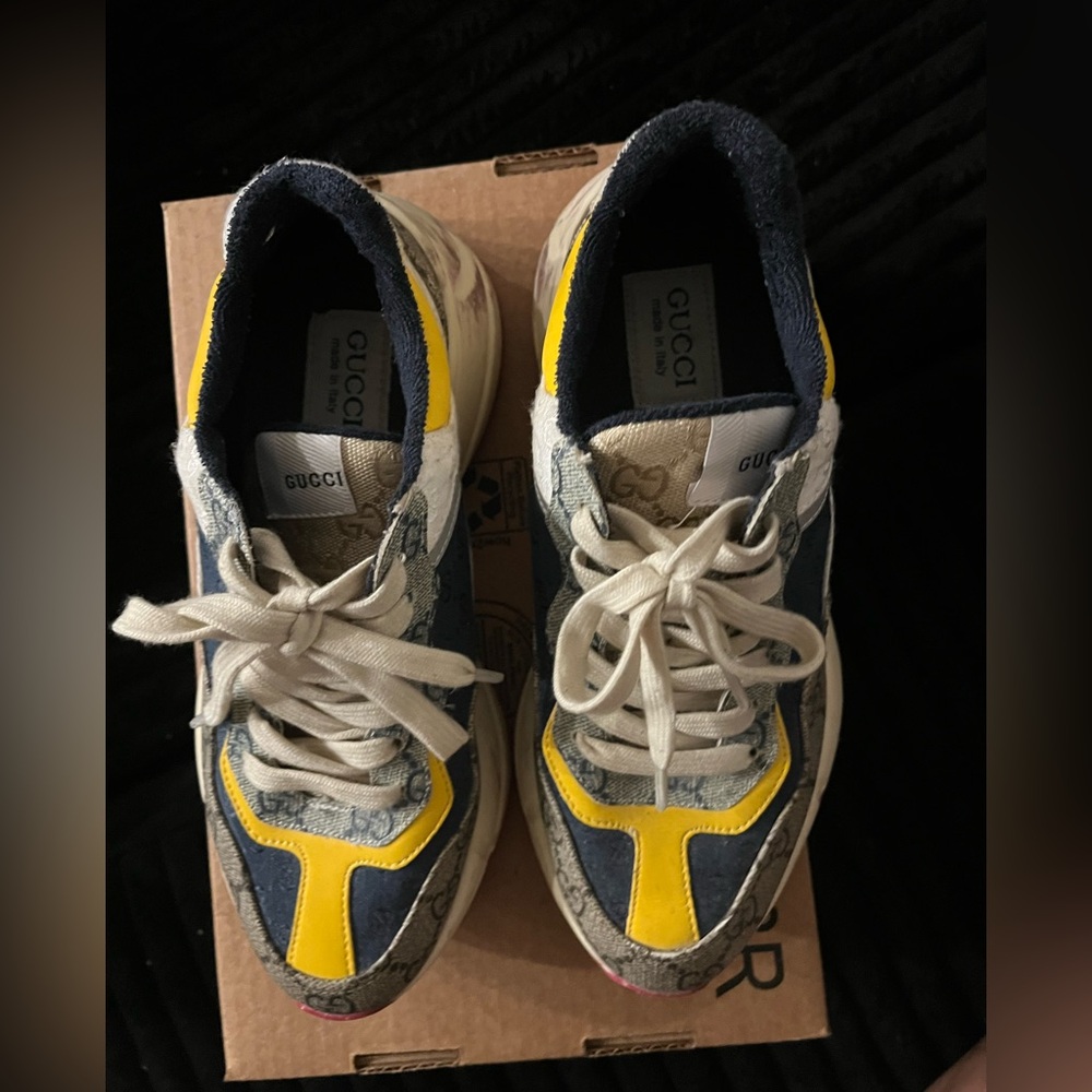 Size 8.Gucci Rhyton GG Supreme Multicolor Sneakers - Picture 3 of 7